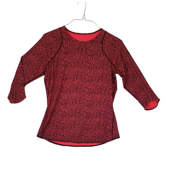 Nike Womens large printed base layer 3/4 length sleeves pink purple warm gear we - Picture 2 of 12